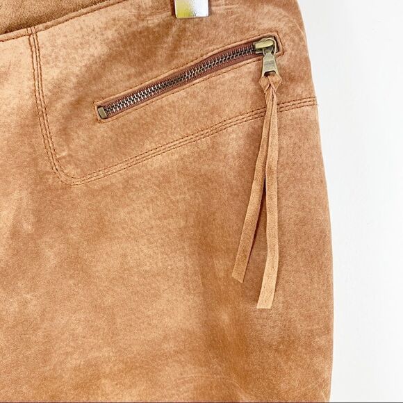 Vintage Siena Studio Brown Washable Suede Leather Pants w/Zip/Tasseled Pockets 8 - Picture 3 of 15